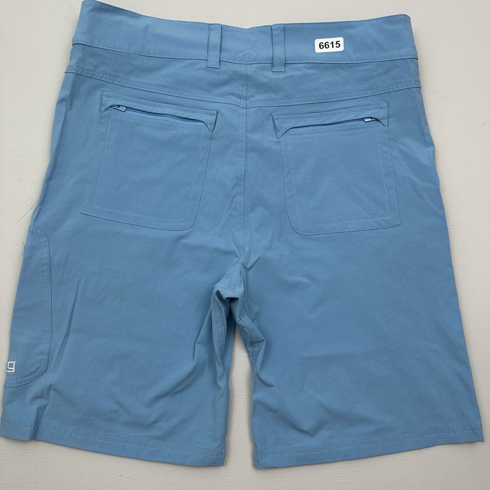 Huk Performance Fishing Cargo Shorts Mens XL Blue Stretch Zip Elastic Waist - Picture 11 of 13